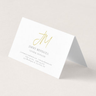 Carte De Visite Moderne Minimaliste Monogramme Luxe Perle