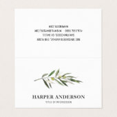 Carte De Visite Moderne minimaliste Olivier vert Professionnel (Extérieur déplié)