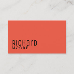 Carte De Visite moderne minimaliste orange clair noir