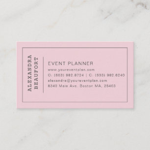 Carte De Visite Moderne minimaliste Professionnel rose pâle