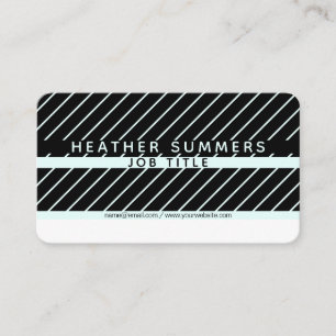 Carte De Visite Moderne minimaliste rayé fin