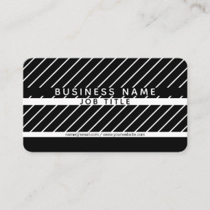 Carte De Visite Moderne minimaliste rayé noir et blanc