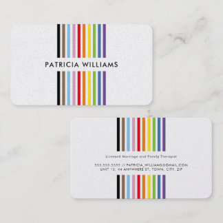 Carte De Visite MODERNE MINIMALISTE rayure colorée arc-en-ciel fie