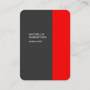 Carte De Visite Moderne minimaliste rouge gris élégant potelé