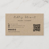 Carte De Visite Moderne minimaliste Rustique Code Qr Professionnel (Devant)