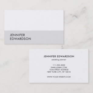 Carte De Visite Moderne minimaliste simple blanc gris professionne