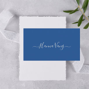 Carte De Visite Moderne Minimaliste Simple Chic Élégant Bleu