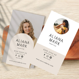 Carte De Visite Moderne minimaliste Simple Photo Professional