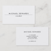 Carte De Visite Moderne minimaliste simple professionnel blanc (Devant / Derrière)
