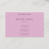 Carte De Visite Moderne minimaliste violet Modèle élégant simple (Dos)
