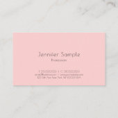 Carte De Visite Moderne Mint Green Blush Pink Simple Modèle (Dos)