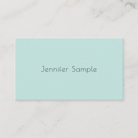 Carte De Visite Moderne Mint Green Blush Pink Simple Modèle (Devant)