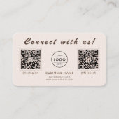 Carte De Visite Moderne Mocha Code QR Double Multi Social (Devant)