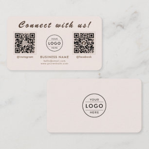 Carte De Visite Moderne Mocha Code QR Double Multi Social