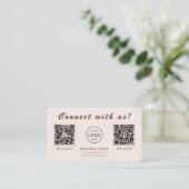 Carte De Visite Moderne Mocha Code QR Double Multi Social (Debout devant)