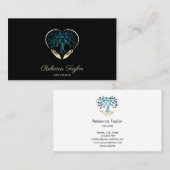 Carte De Visite moderne mode vie coach arbre de vie mains coeur (Devant / Derrière)