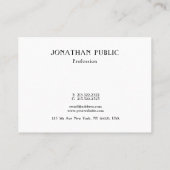 Carte De Visite Moderne modèle de design simple professionnel luxe (Dos)