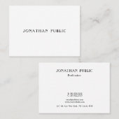 Carte De Visite Moderne modèle de design simple professionnel luxe (Devant / Derrière)
