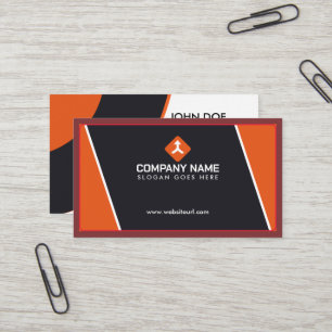 Carte De Visite Moderne modèle professionnel orange noir