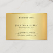 Carte De Visite Moderne modèle simple élégant faux or tendance (Dos)