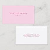 Carte De Visite Moderne modèle simple professionnel rose tendance (Devant / Derrière)