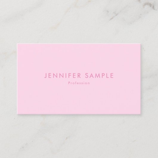 Carte De Visite Moderne modèle simple professionnel rose tendance (Devant)