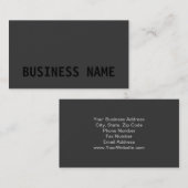 Carte de visite moderne moderne Black Out (Devant / Derrière)