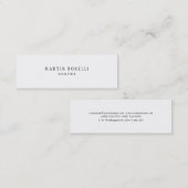 Carte de visite moderne moderne blanc mince profes (Devant / Derrière)