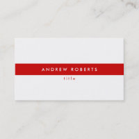 Carte de visite moderne moderne blanc rouge propre