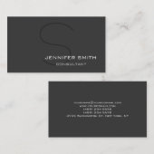 Carte de visite moderne moderne gris noir (Devant / Derrière)
