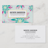 Carte De Visite MODERNE MODERNE MODERNE MODERNE logo or menthe ros (Devant / Derrière)