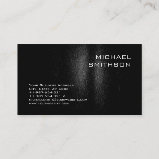 Carte de visite moderne moderne moderne noir gris (Devant)