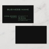 Carte de visite moderne moderne moderne vert riche (Devant / Derrière)