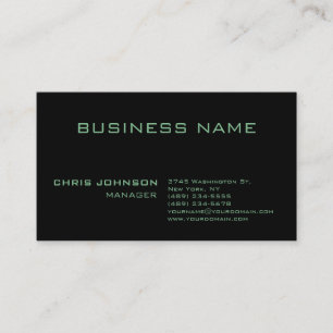 Carte de visite moderne moderne moderne vert riche