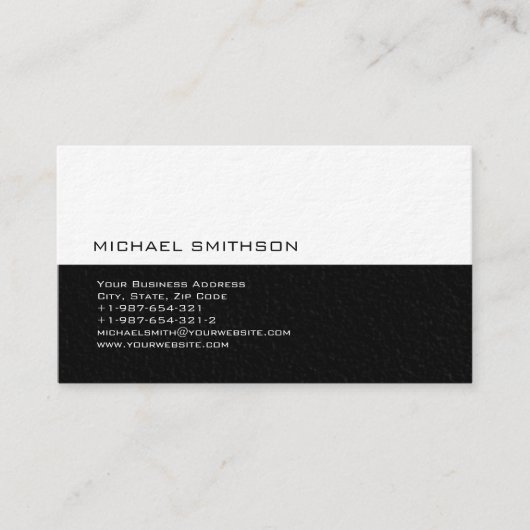 Carte de visite moderne moderne noir blanc gris (Devant)