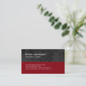 Carte De Visite Moderne moderne Red Grey Black Stripes Consultant (Debout devant)
