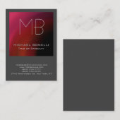 Carte de visite moderne moderne rouge rose violet (Devant / Derrière)