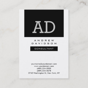 Carte de visite moderne monochrome tendance