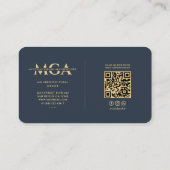 Carte De Visite Moderne Monogram Architect Elegant Blue (Dos)
