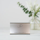 Carte De Visite Moderne Monogram Gold Silver Elegant Modèle Luxe (Debout devant)