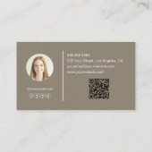 Carte De Visite Moderne Monogram Taupe Professionnel (Dos)