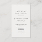 Carte De Visite Moderne Monogramme Chic Minimaliste Professionnel (Dos)