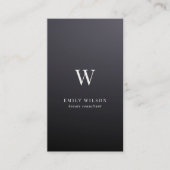 Carte De Visite Moderne Monogramme Chic Minimaliste Professionnel (Devant)