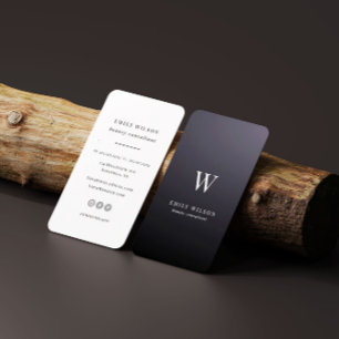 Carte De Visite Moderne Monogramme Chic Minimaliste Professionnel