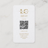 Carte De Visite Moderne Monogramme Dentiste Orthodontiste Or blanc (Dos)