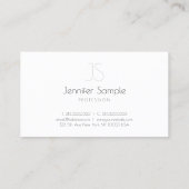 Carte De Visite Moderne Monogramme Design Elite Sleek Plain Luxe (Dos)