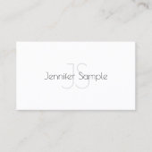 Carte De Visite Moderne Monogramme Design Elite Sleek Plain Luxe (Devant)