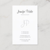 Carte De Visite Moderne Monogramme Élégant Design manuscrit élégan (Dos)