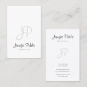 Carte De Visite Moderne Monogramme Élégant Design manuscrit élégan (Devant / Derrière)