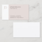 Carte De Visite Moderne Monogrammé Élégant Modèle simple (Devant / Derrière)